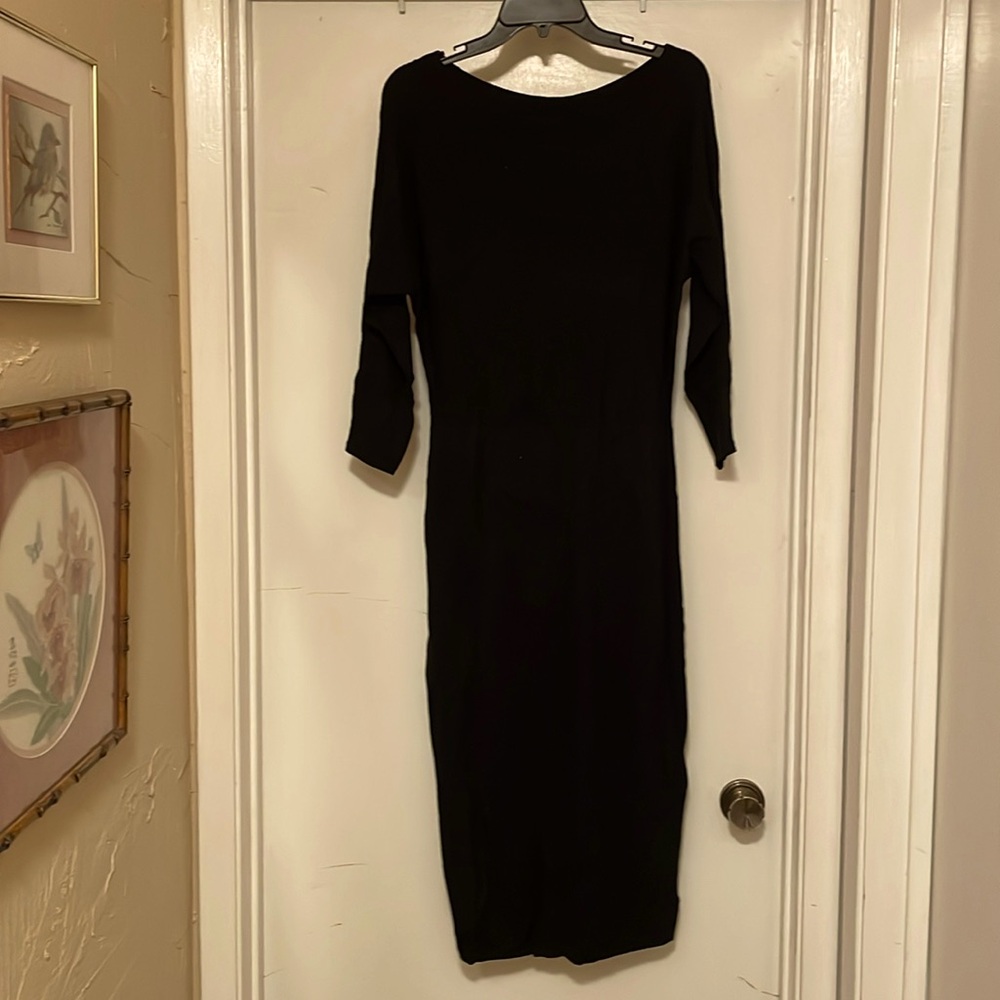 Eva Mendez Black Fitted Dress - 3/4 Sleeve - size medium